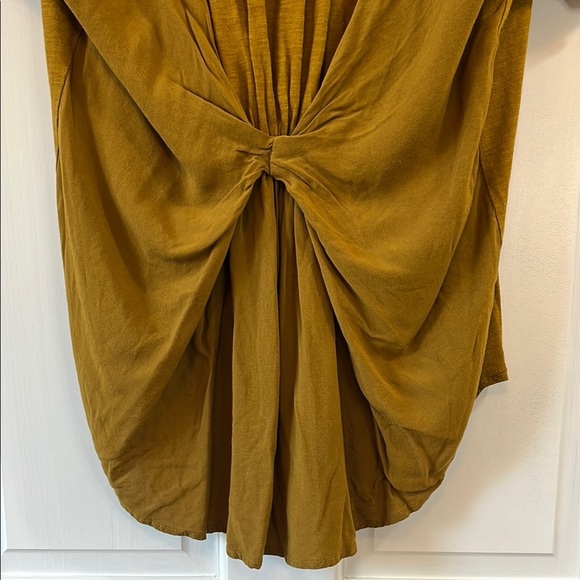 Amadi Brown Scoop Neck Short Sleeve Contrast Back Blouse - Size Medium - Picture 10 of 14